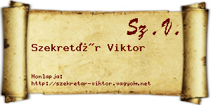 Szekretár Viktor névjegykártya