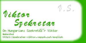 viktor szekretar business card